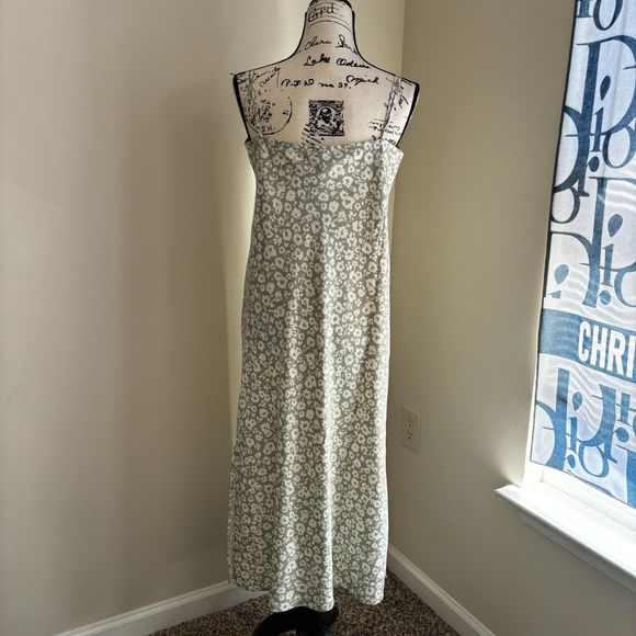 A New Day by Target Women Satin Floral Slit Dress Mint green Medium - Picture 4 of 9